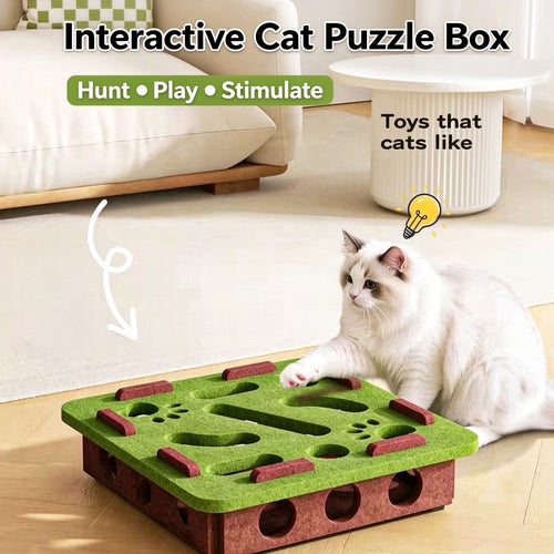 Interactive Cat Puzzle Maze Toy with Bell Balls