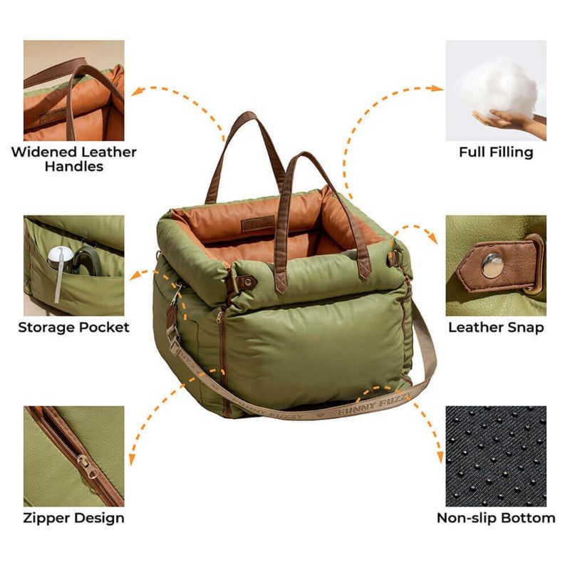 Portable Car Dog Bed & Travel Carrier Bag