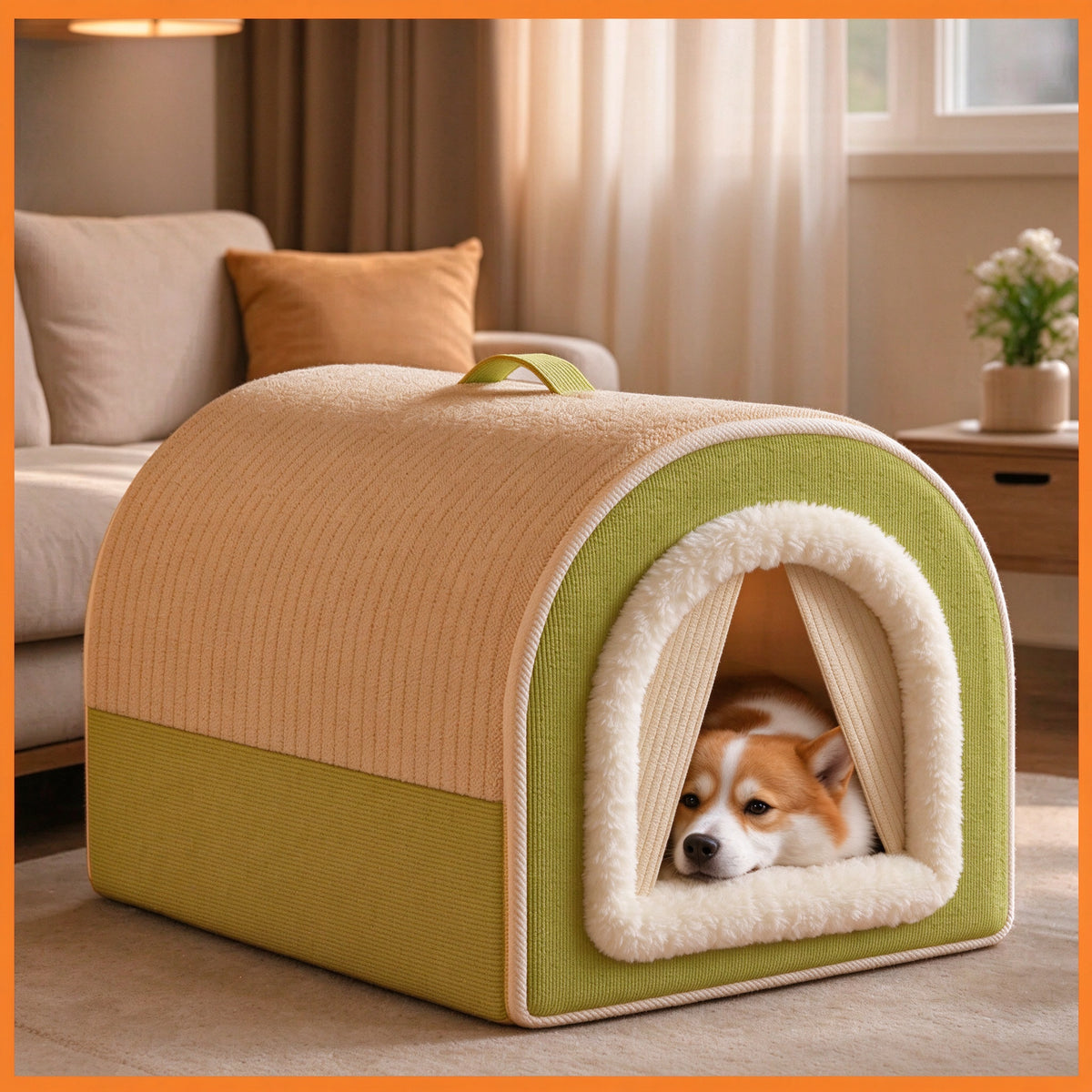 Enclosed Dog Bed with Cozy Cave Design