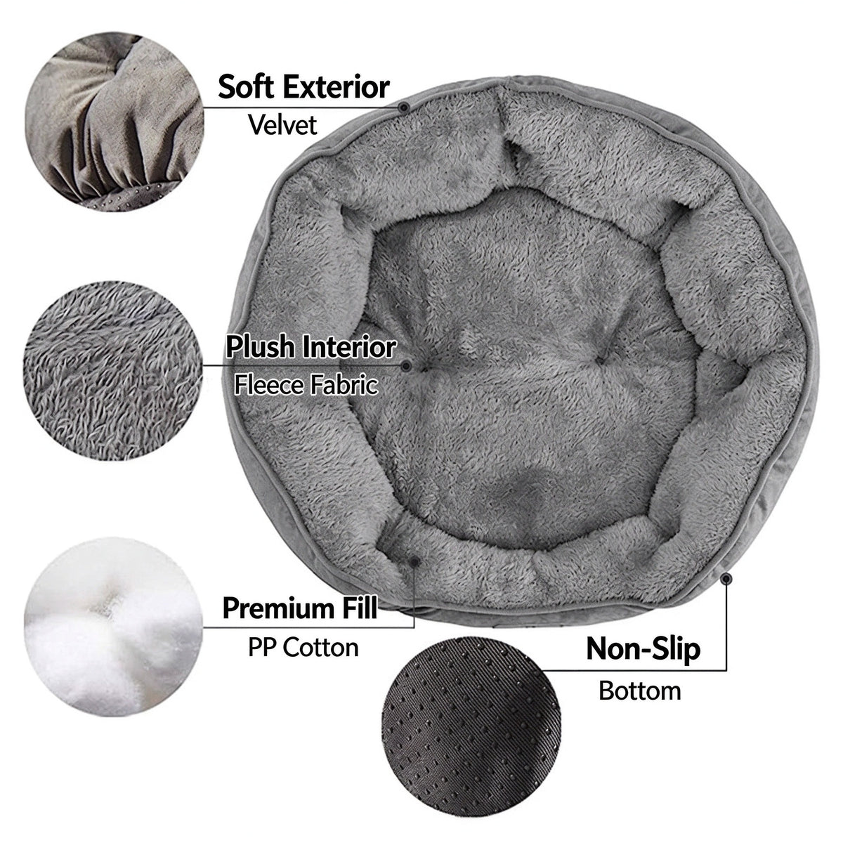 Cozy Calming Pet Bed – Soft Round Bed for Cats & Dogs