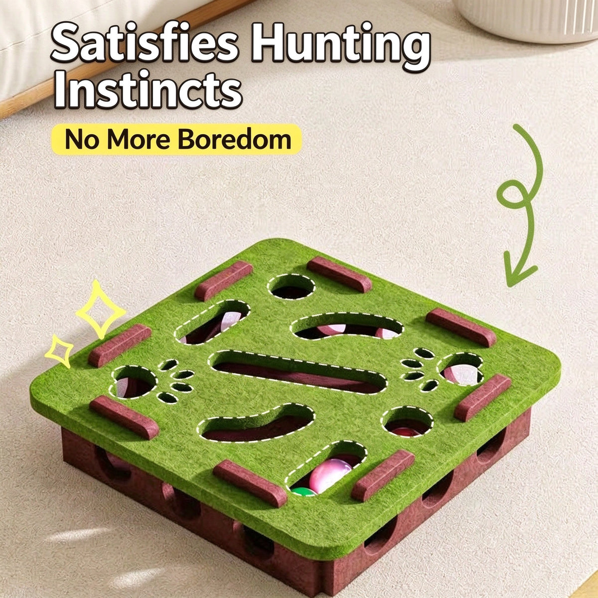 Interactive Cat Puzzle Maze Toy with Bell Balls