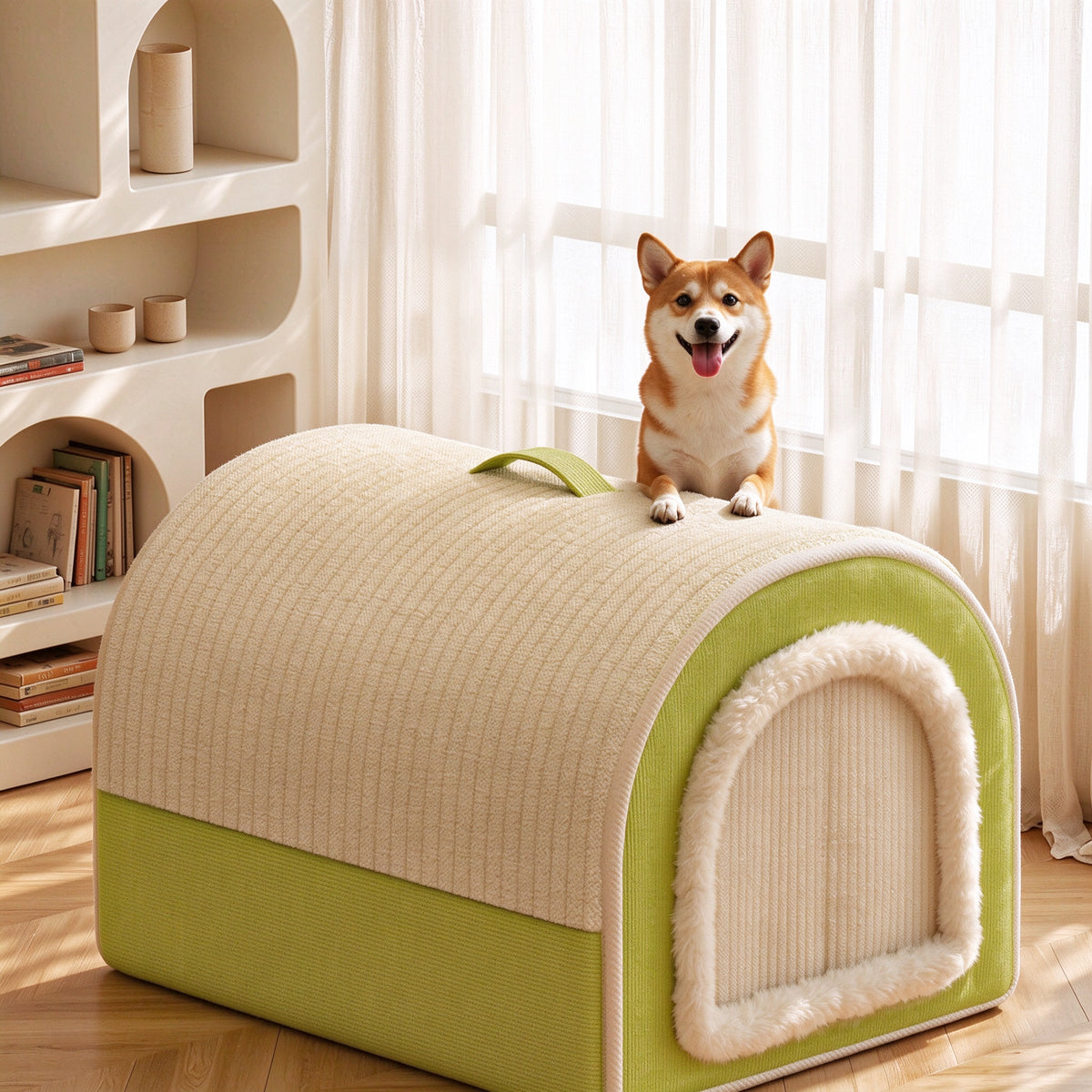 Enclosed Dog Bed with Cozy Cave Design