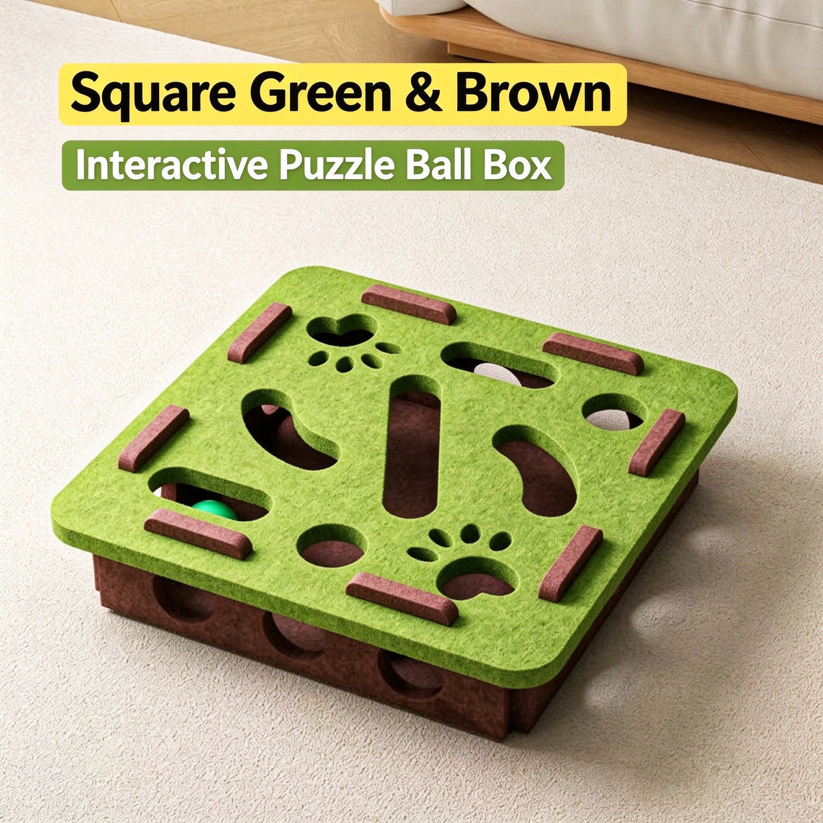 Interactive Cat Puzzle Maze Toy with Bell Balls