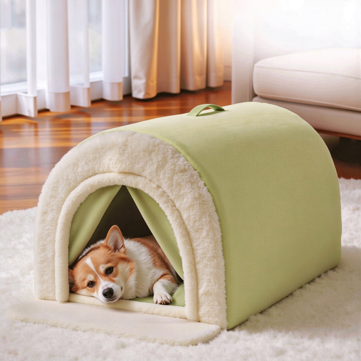 Enclosed Dog Bed with Cozy Cave Design