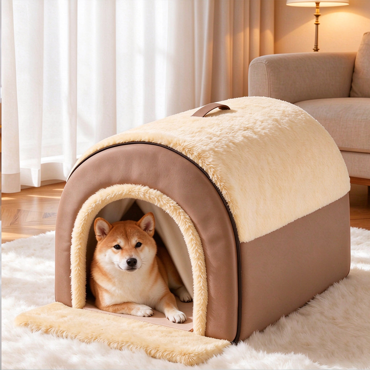 Enclosed Dog Bed with Cozy Cave Design