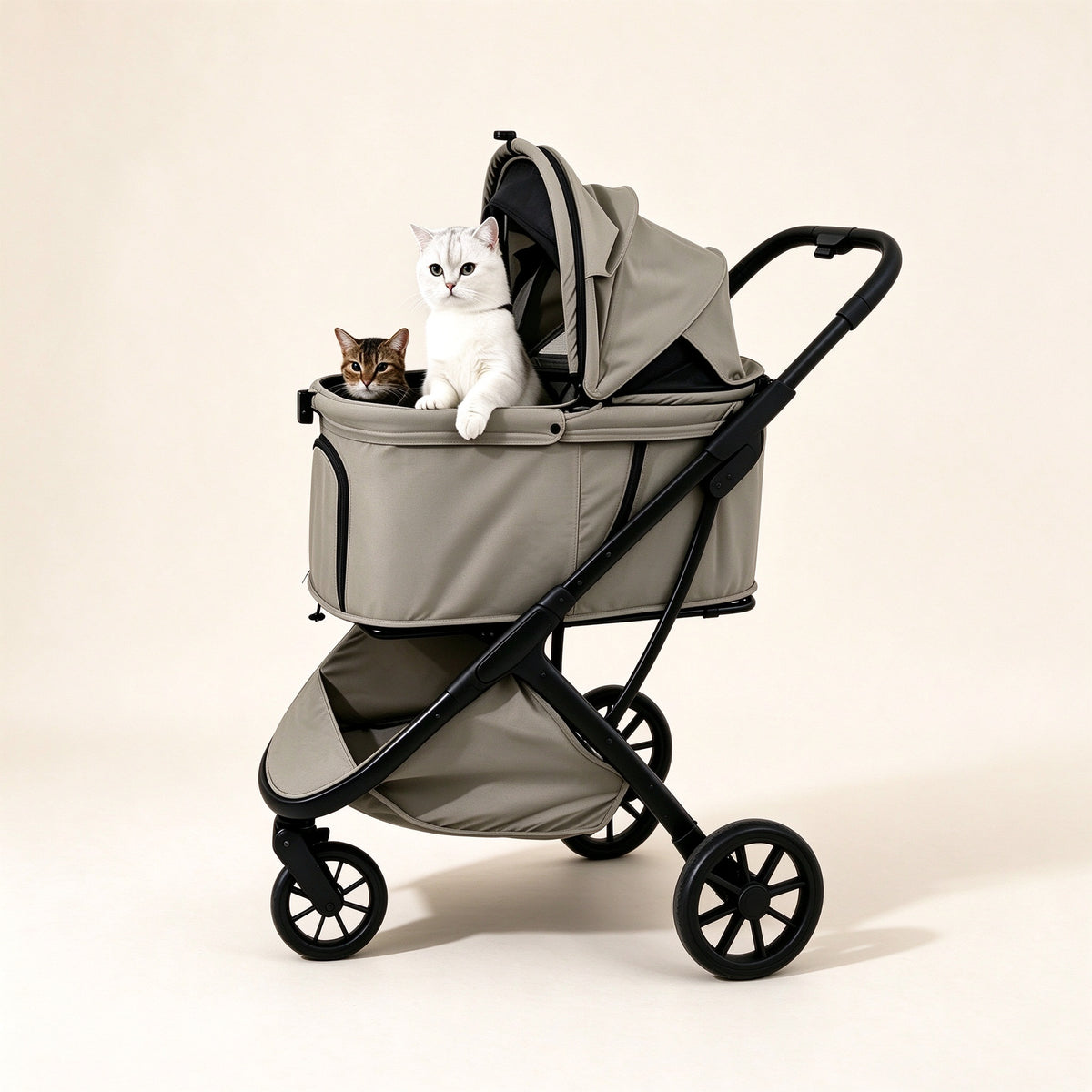 Foldable Pet Stroller for Cats and Dogs