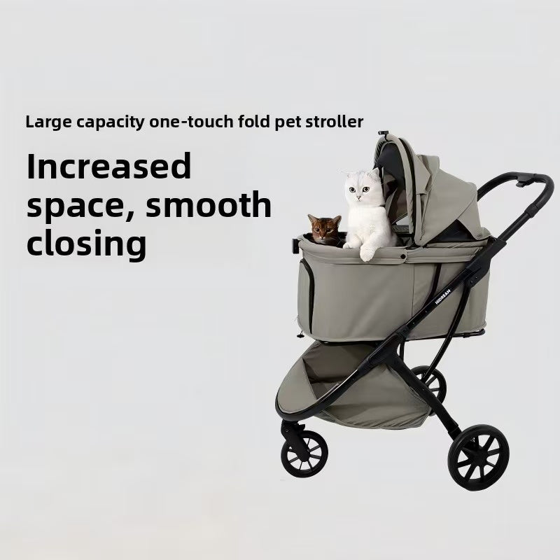 Foldable Pet Stroller for Cats and Dogs